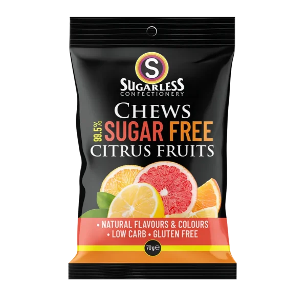 Sugarless Confectionery Citrus Fruits Chews 70g